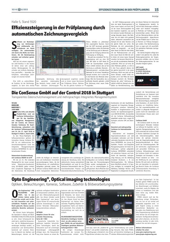 Messe kurier CONTROL 2018