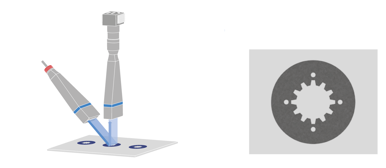 A LTCL4 K directly illuminating a sample and serving as a linear telecentric illuminator