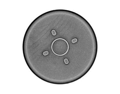 Check for defects in a rubber stopper for vial caps with LTDMLA