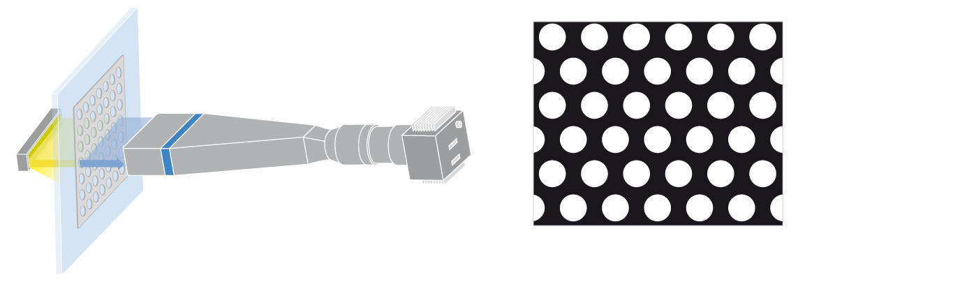 Metal sheet measurement performed by TC4K lens and diffused backlight illumination.