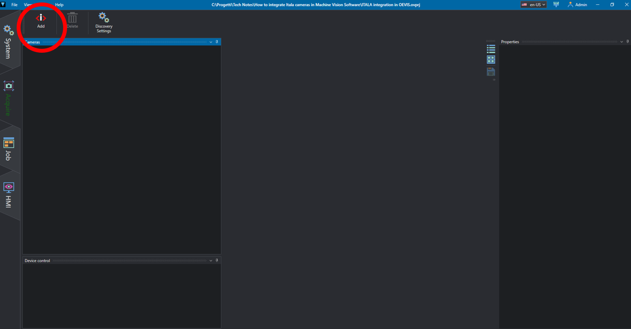 OEVIS Acquire Tab